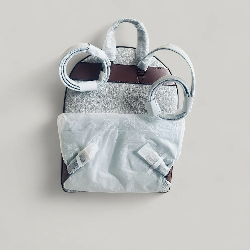 Michael Kors Jaycee Large Logo Backpack. Color : Vanilla